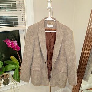 Calvin Klein Beige Plaid Blazer